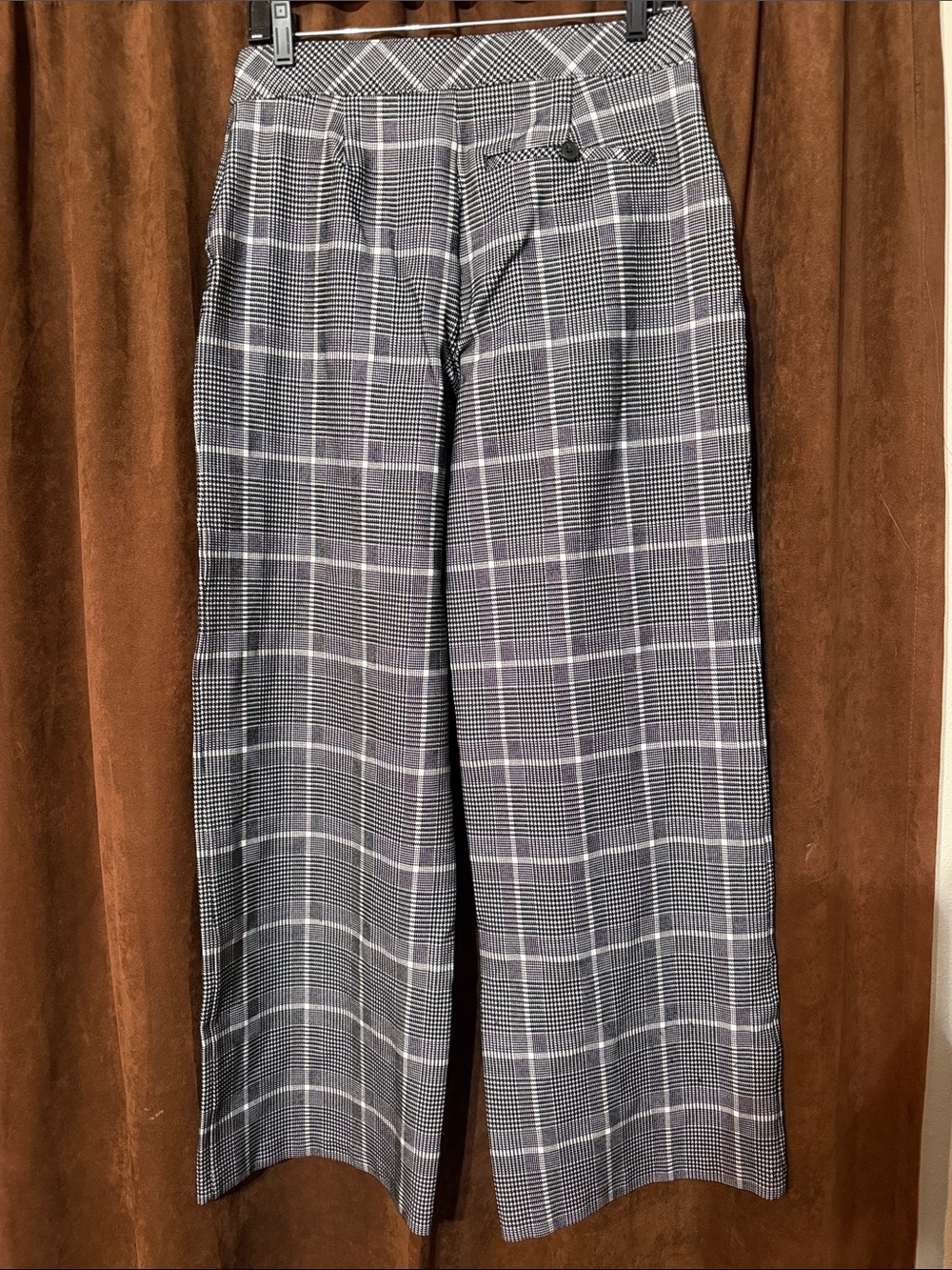 SPANX Gray Plaid Wide-Leg Trousers - Picture 2 of 6